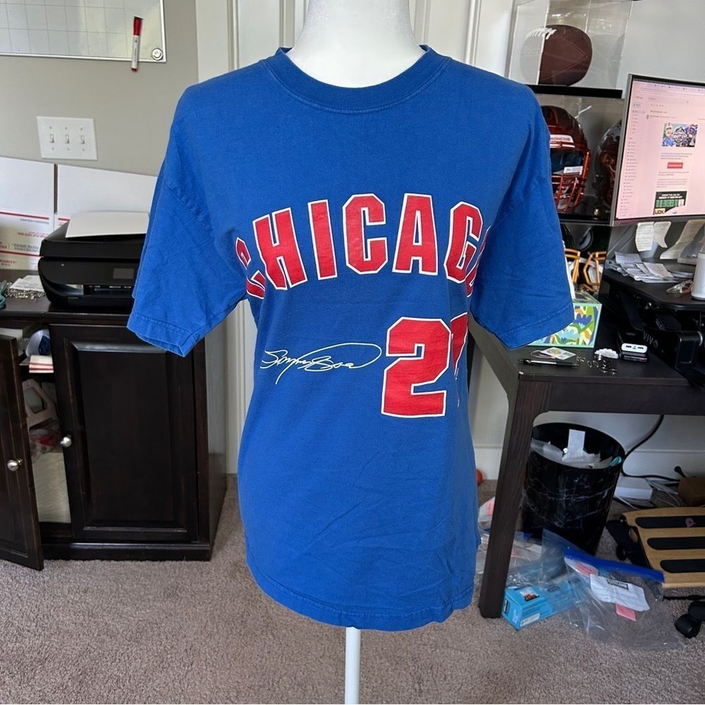 Dynasty Vintage Sammy Sosa 2004 Chicago Cubs #21 Blue Red Graphic T-Shirt Medium - Picture 3 of 13